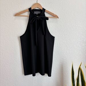 Anthropologie Sunday in Brooklyn Black Neck Tie Top Size Large